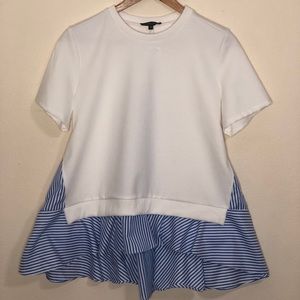 CQ by CQ blouse Medium Size white & blue stripes